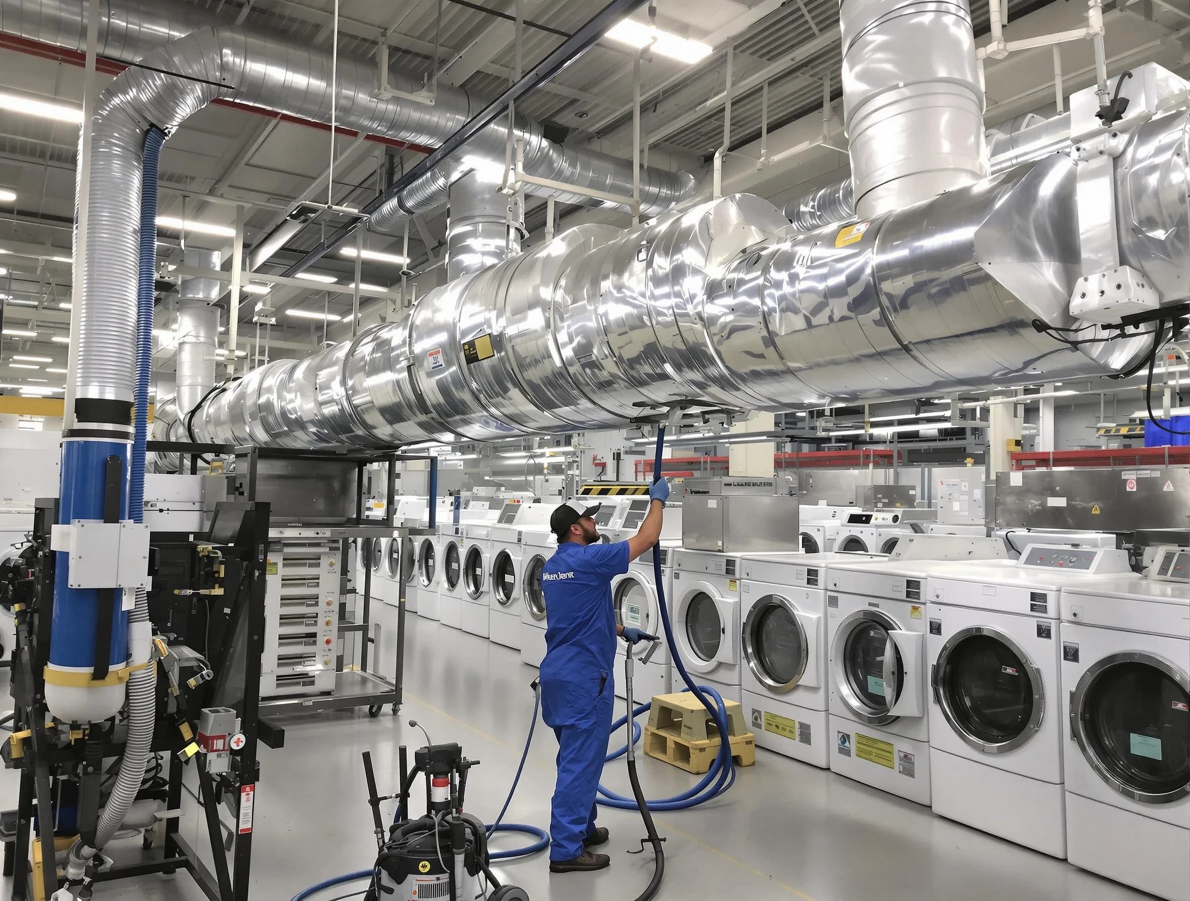 Johnston Dryer Vent Cleaning team performing heavy-duty industrial dryer vent cleaning in Johnston